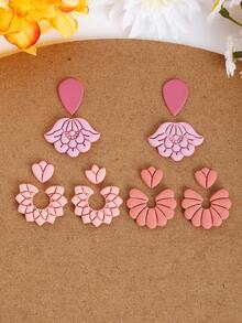 2pcs Bohemian Style Flower Clay Earring Mold, DIY Jewelry Making Flower Clay Cutting Tool, DIY Pendant & Beading Flower Charm Clay Cutter - Clay Cutter - View 2