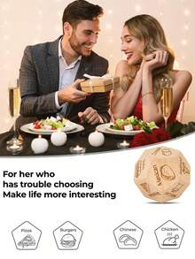 Unisex Adult Christmas Gift, Anniversary, Christmas, Birthday Gift, Couple Date Dice Gift (Unisex), Dinner Dice Decider, Valentine's Day Gift (Unisex), Exquisite Gift