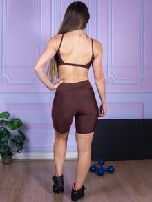 Women's Fitness Bermuda Shorts For Working Out Or Day To Day - 鏽棕色 - 查看 7