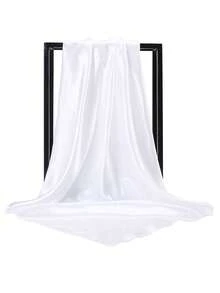 1 chiếc khăn vuông 90cm thanh lịch, đơn sắc, dễ thương - Xanh đậm - Xem 9