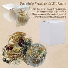 SALEMystery Jewelry Jar 25.4fl Oz, Surprise Vintage Jewelry Jar Mystery, Gift Jewelry Set Multi Style Including Earrings Necklaces Bracelets/Anklets Rings Kracelet, Unique Birthday Gifts Her (45-50) - 1 - 查看 3
