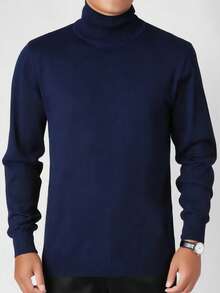 GRDR Autumn/Winter New High Neck Pullover Sweater, Casual Thin Knit Top For Daily Wear