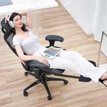 COLAMY Ergonomic Mesh Office Chair With Footrest Executive High Back Computer Desk Chair With Wide Headrest And Adjustable 3D Arms Backrest Height Tilt Lock And Lumbar Port Black - 5188ĐenCó Chỗ Để Chân - Xem 2