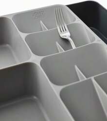 Joseph Joseph DrawerStore Compact Utensil Organizer For Kitchen Drawer Silverware, Flatware Tray, Small, Grey - ColorB - View 6