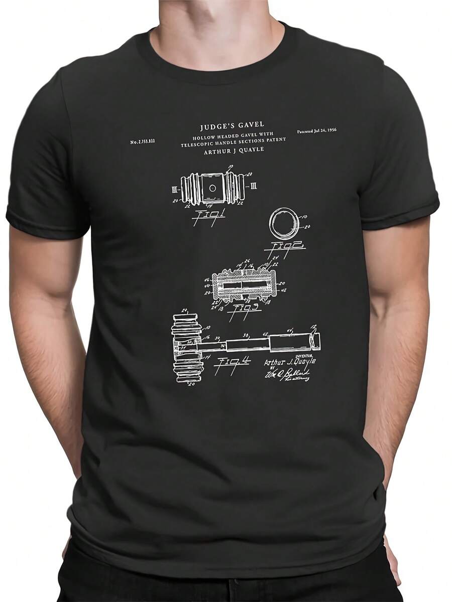Gavel 1953 Patent T Shirt, Judge Gifts, Law Shirt, Justice, Fraternity Gift, Free Mason, Patent Shirt, Patent Gift, PT87 - 風格13 - 查看 1