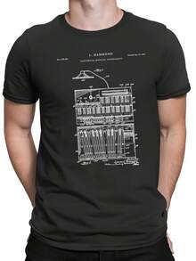 Hammond B3 Organ, Organ, Hammond Organ, Organ Patent T-Shirt, Organ Blueprint, Keyboard Instrut, Electric Organ, Organ T-Shirt, , PT545 - 風格25 - 查看 1