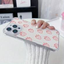 Funda transparente TPU con diseño de fresa, elegante y con esquinas reforzadas, resistente a caídas. Compatible con las series 17, 16 Pro, 11, 15 Pro, 14 Pro, SAM/X6A, X7B, X8B/90 Lite. - Colores mixtos 1 - Ver 3