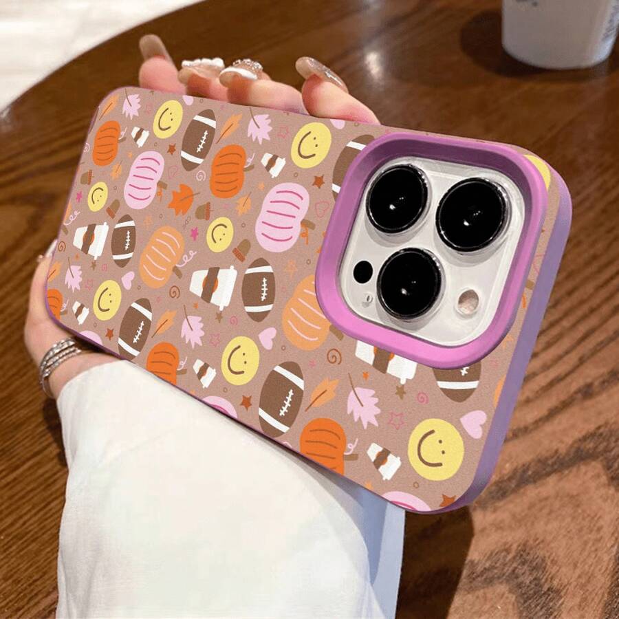 Funda protectora suave de alta calidad con orificios grandes, compatible con los modelos phone 17, 16, 15, 14, 13, 12 y 11 Plus Pro. Disponible en negro clásico, morado, gris y blanco. Ideal para Halloween y Acción de Gracias. - Morado - Ver 1