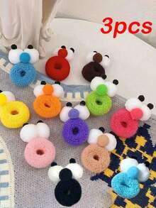 Set de 5 scrunchies de ojos grandes, divertidos y lindos de estilo minimalista y de colores caramelo, con alta elasticidad, adecuados para todo tipo de cabello y ocasiones como el hogar, salidas, viajes y trabajo, un accesorio ideal para mujeres y un regalo perfecto - Multicolor - Ver 10