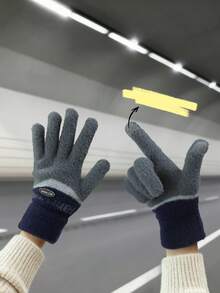 1 Par de Luvas de Inverno para Casais, Luvas Fofas e Isoladas para Tela de Toque para Homens e Mulheres, Quentes e à Prova de Vento para Ciclismo, Direção, Atividades ao Ar Livre, Luvas de Neve