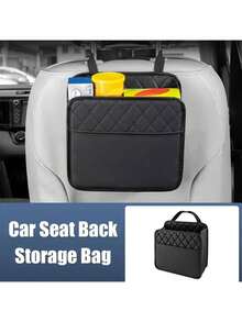 1pc PU Leather Car Seat Storage Bag - Spacious, Durable, Easy To Clean Multi-Compartment Design, Ergonomic, Fits All Car Models - Organize Essentials, Protect Seats, Keep Car Interior Tidy