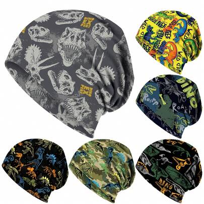 1/6 chiếc Mũ lưỡi trai unisex in hình khủng long sống động, có thể giặt được, dáng rộng, thích hợp làm quà tặng ngày lễ và giải trí, mũ không vành, thích hợp cho hoạt động đạp xe ngoài trời.