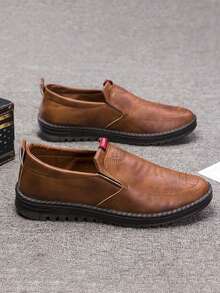 Zapatos Formales Informales Y De Negocios Versátiles,Mocasines de conducción casuales para hombres con parte superior de doble capa, Zapatos casuales de moda para hombre.Mocasines Suaves Sin Cordones Para Hombre Exclusivos De La Marca,estilo de deslizamiento para primavera/verano, zapatos suaves y cómodos - Marrón - Ver 3