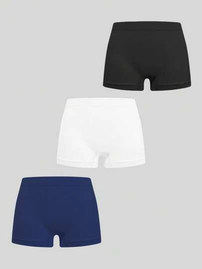 3pcs/Pack Boys' Seamless Breathable Basic Sports Briefs, Suitable For Daily Wear, Basketball, Workout