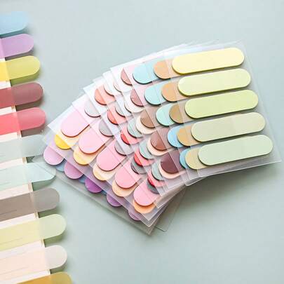 100 张 1 种渐变圆形索引贴纸、透明便签、创意笔记贴纸、荧光便签贴纸和可重复使用的说明贴纸