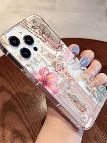 1pc Artistic Cross & Virgin Mary Graphic Transparent TPU Shock-Absorbing Anti-Fingerprint Phone Case, Compatible With IPhone 16 Pro/16 Plus, 15/15 Pro Max/15 Pro, 11/12/13/14 Pro Max, 11 Pro/11 Pro Max, 12 Pro/12 Pro Max, 13 Pro/13 Pro Max, 14 Pro/14 Pro Max, Soft Shell, Stylish & Creative