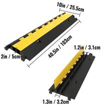 5 Pack Rubber Cable Protector For Ramp, 2 Channel Heavy Duty 66,000 Lbs Load Capacity Cable Cover Ramp Speed Bump Driveway Hose Cable Ramp Protective Cover (2 Channel, 5 Pack-66,000 Lbs) - 5 Protectores - View 10