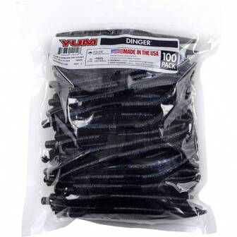 YUM Dinger Classic Worm AllPurpose Soft Plastic Bass Fishing Lure 100 Pack 5 Inch
