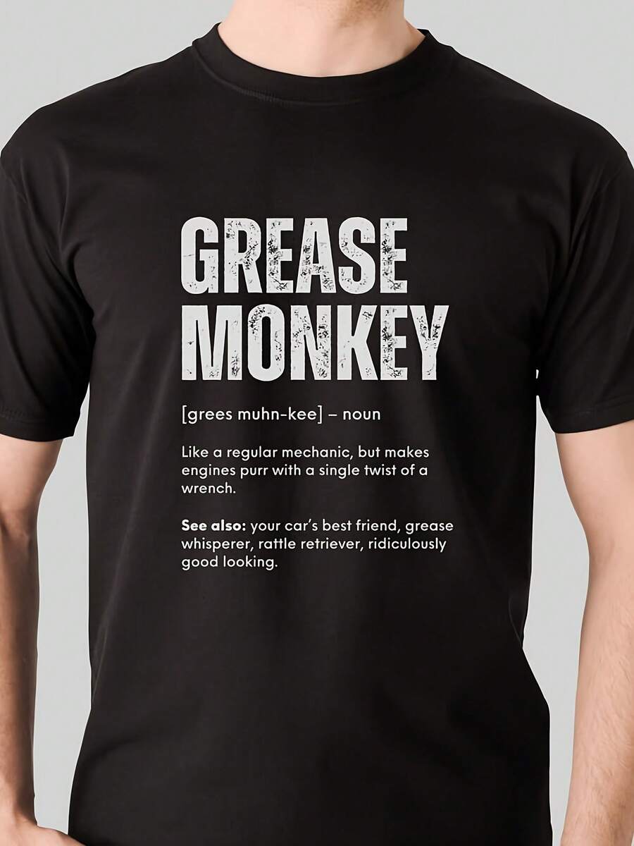 Grease Monkey Definition T-Shirt Funny Mecic Gift - Style19 - View 1