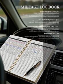 1 pezzo Libretto per registrare i chilometri, 106 pagine Tracker delle spese di viaggio con registrazione di chilometri aziendali e personali, carburante, parcheggio e pedaggi, per ufficio, consegne e piccole imprese