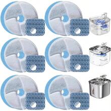 Filtros para Fuente de Gatos, 6 Piezas Filtros para Bebederos para Gatos con Resina y Carbn Activo para Mascotas, Sistema de Triple Filtracion - 6 piezas - Ver 2