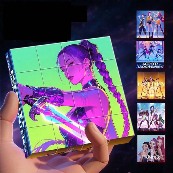 1 peça Novos Caçadores de Demônios KPOP Blocos de Construção Magnéticos Grande Partícula Tridimensional Quebra-cabeça Infantil Montagem Educacional Enchimentos de Meia de Natal, Presentes de Natal, Natal, Decorações de Natal