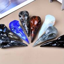 1pc Unique Marbling Patterns & Pocket-Sized Home/Office/Jewelry Decoration Gift, Skull Decoration, Office Ornament, Artistic Sculpture, Artisan Carving, Miniature Sculpture, Home Stylists Halloween Gift