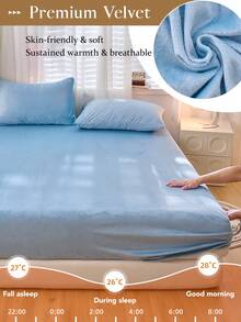 1 Stück Samt Spannbettlaken, warme weiche flauschige Spannbetttuch Bettwäsche, Matratzenschoner, Bettüberwurf, gemütliche Heimtextilien, weicher und bequemer Matratzenbezug, einfarbiges Laken, Tiefer Bund, nur Bettlaken, ohne Kissenbezug, staubdicht rutschfest, maschinenwaschbar, Bettwäsche Geschenke, passend für Einzelbett, Doppelbett, Kingsize, Queensize Betten, maschinenwaschbar, Herbstdekoration, Winterdekoration