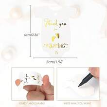 Joycraft 100Pcs Thank You Gift Tags With String - Gold 'Thank You For Popping By' Labels 2.36x2 Inch Popcorn Favor Paper Tags For Baby Shower  Popcorn Bags Gift Wrapping DIY Craft - Perfect For Celebrations And Thoughtful Presentations