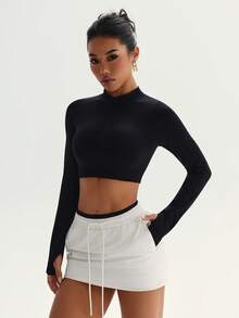 Autumn Women's Sports Sweatshirt - Long - Sleeve With Thumb Holes, Half - Zip Pullover, Ideal For Hiking, Casual Wear & Yoga