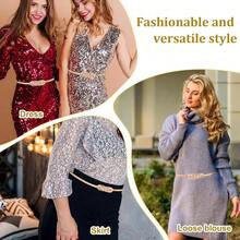 Dresses Elastic Waist Belt Women Gold Waist Chain Belt Women Fancy Metal Belts Versatile Stretch Chain Dress Belts - Gold Ladies - 最初的 - 查看 7