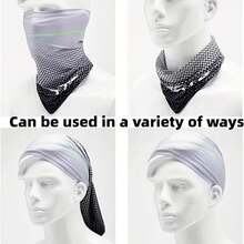 Juego de 3 piezas: 1 par de mangas refrescantes de verano y 1 protector solar para la cara, mangas para conducir al aire libre, pesca y ciclismo, Protección para Ciclismo,Ropa de Protección Solar,Cubierta Ligera,Mangas Transpirables,Textura Suave,Material que absorbe la humedad,Cubierta de Brazo - Azul - Ver 8