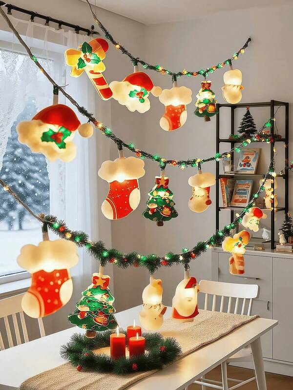 1 Piece Funny Christmas Window Light, Luxury Ambient Decorative Light USB Type, Room With LED Lights Fairy Lights Strings, Night Lights Hanging Photos, Bedroom, Mirror With Lights Wedding, Festival, Party Decoration, Random Gifts Garden Lights Garden Decoration Wedding Decoration Room Decoration Gifts Birthday Graduation, Ambient Lights, Decorative Lights, Christmas Streamers, Christmas Lights