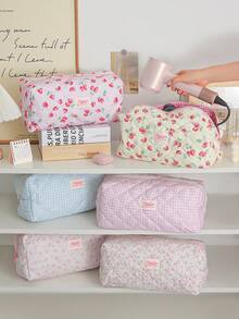 1Pc Cute Strawberry Pattern Print Hair Dryer Storage Bags Hair Curler Storage Bags For Travel Portable Hair Dryer Storage Bag Multifunctional Cosmetic Bag Cosmetic Storage,Hair Care Essential Oil Storage Bag ,Travel Toiletry Bag Handbag Dustproof Large Capacity Electric Curling Wand Straight Plate Clip Protective Cover Hair Dryer Storage Travel Essentials - 彩色 - 查看 2