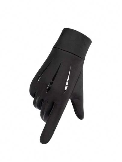 1 Pair Men's Outdoor Sports Waterproof Gloves, Touchscreen Enabled, Thermal Lined, Windproof, Suitable For Driving, Cycling, Autumn/Winter Winter Gear Snow Gloves