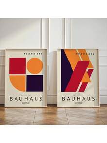 CPWAD 2pcs Retro Abstract Color Packs, Haus Canvas Prints, Medieval Minimalist Geometric Wall Art Posters, Modern Living Room, Office, Dining Room, Room Home Decoration, No Frame - Multicolor - View 7