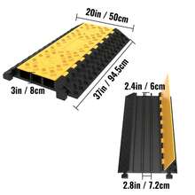 Cable Protection Ramp 1 Piece 3-Way Floor Raceway 7.2x6 Cm Cable Protector Rubber And PVC Load Capacity 2994 Kg Floor Covers For Cables Black And Yellow - 1 Pieza - 查看 10