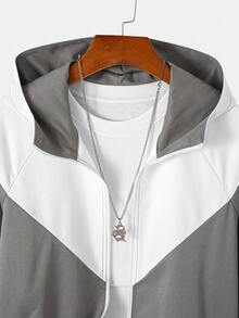 1pc Casual Teenager Boys' Jacket, Fashionable Patchwork Design, Versatile For Outdoor, Commute, Leisure Wear, Also Suitable As Gift - Grey - View 7