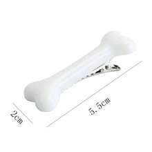 2Pcs White Dog Bone Hair Clips Hairpins Barrette, Punk Personality Women Lovely Hair Band Decoration Design Headwear Hair Clips Clips And Barrettes - 白色 - 查看 6