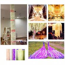 10pcs 100cm/39inch Artificial Silk Wisteria Flower Vines Hanging Rattan Flowers Wedding Home Decoration, Valentine Day, Gift Gifts Birthday Graduation