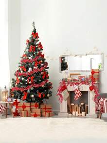 2 PIEZAS Guirnalda de bayas navideñas de 190 cm/74,8 pulgadas, decoración artificial para interiores y exteriores, puerta, chimenea, decoración flexible para invierno, Navidad, Año Nuevo, decoración para jardín, puerta principal, hogar, alféizar de ventana (bayas rojas)