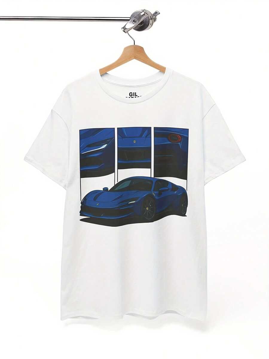 SF90 Strle Shirt  Italian Ercar T-Shirt  Racing Sports Car Graphic Tee Streetwear Gift - Style 4 - View 1