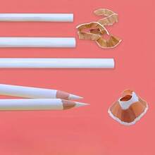 10 支白色炭笔，适合素描、阴影和混合 - 木制，超过 2 毫米宽的尖头，塑料/金属芯和橡皮擦 - 适合初学者和专业艺术家，美术用品，经典铅笔设计，一致的外观，绘画必需品，书写流畅，耐用结构，适合美术学生 - 白色10件 - 查看 5