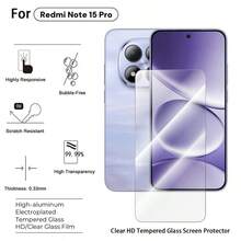 [2 In 1 Kit - Screen Film + Lens Protector] Suitable For Redmi Note 15 Pro, Tempered Glass Screen Protector Full Coverage Anti-Peeping High Definition, Redmi Lens Film For Note 14/13C/13R