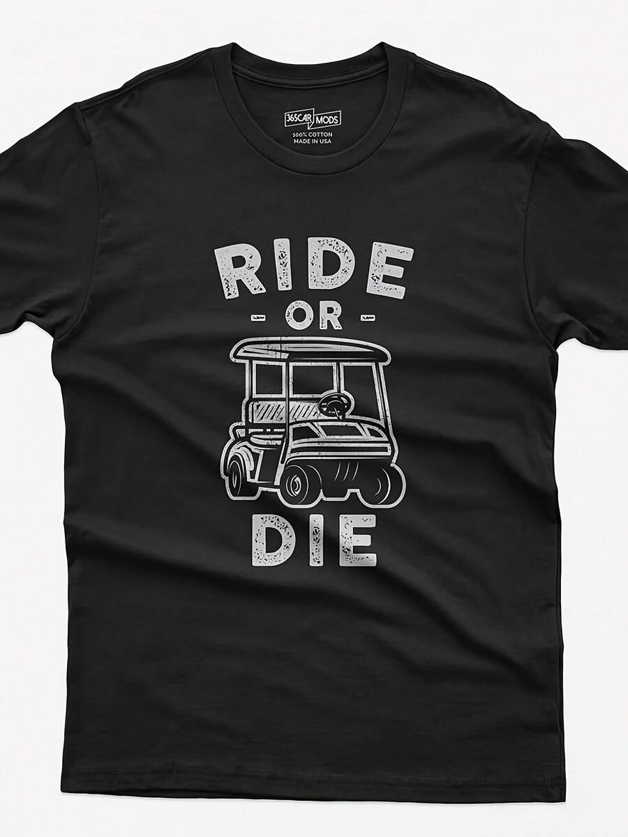 Funny Golf T-Shirt Ride Or Die Golfer Dad Gift - Style2 - View 1