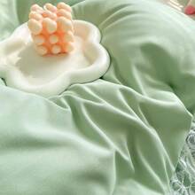 Juego de funda nórdica de encaje y volantes de poliéster elegante - Ropa de cama blanca para niña - Funda nórdica de 2 piezas para cama individual con cierre de cremallera - Ultra suave y ligera (Blanco, Individual) - SIN edredón incluido - Verde - Ver 8