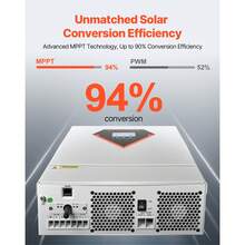 Hybrid Solar Inverter, 3500W, All In One Pure Sine Wave Power Inverter Charger, 24V DC To 220/230V AC, With Built-In 100A MPPT Solar Controller, For Off-Grid System Lead Acid Lithium Battery - 3500W - 查看 3