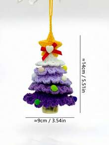 新款毛绒圣诞挂饰，钩针编织圣诞树小挂件，圣诞汽车挂饰，圣诞装饰礼品，冬季房间装饰 - 彩色 - 查看 11