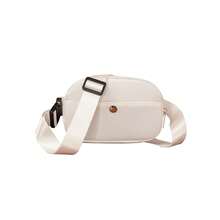 1个拉链封口纯色帆布腰包，简约风格斜挎包，适合青少年 - A - 查看 13