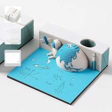 3D 纸雕地球日日历便签，创意高品质可撕便签